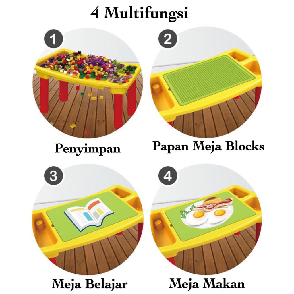 [MS]Mainan Anak Balok susun Meja Dan Bisa Jadi Meja Belajar / Mainan Anak Susun Balok