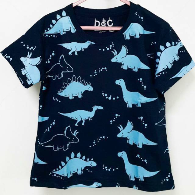 RESTOK KAOS  ANAK  DINOSAURUS FULL NAVY  Sz 1 10 KAOS  ANAK  