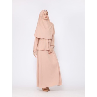 Fashion Muslim Laras Syari Gamis + Hijab | Bahan Manggocrepe Size S M L XL | Dress Muslim Terlaris-6