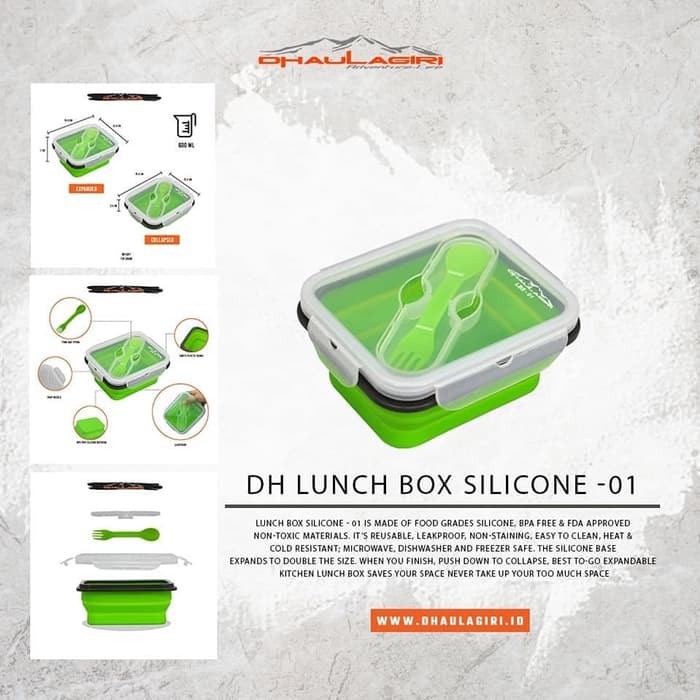 Lunch Box Dhaulagiri 01 Set Kotak Tempat Makan Silicone Praktis