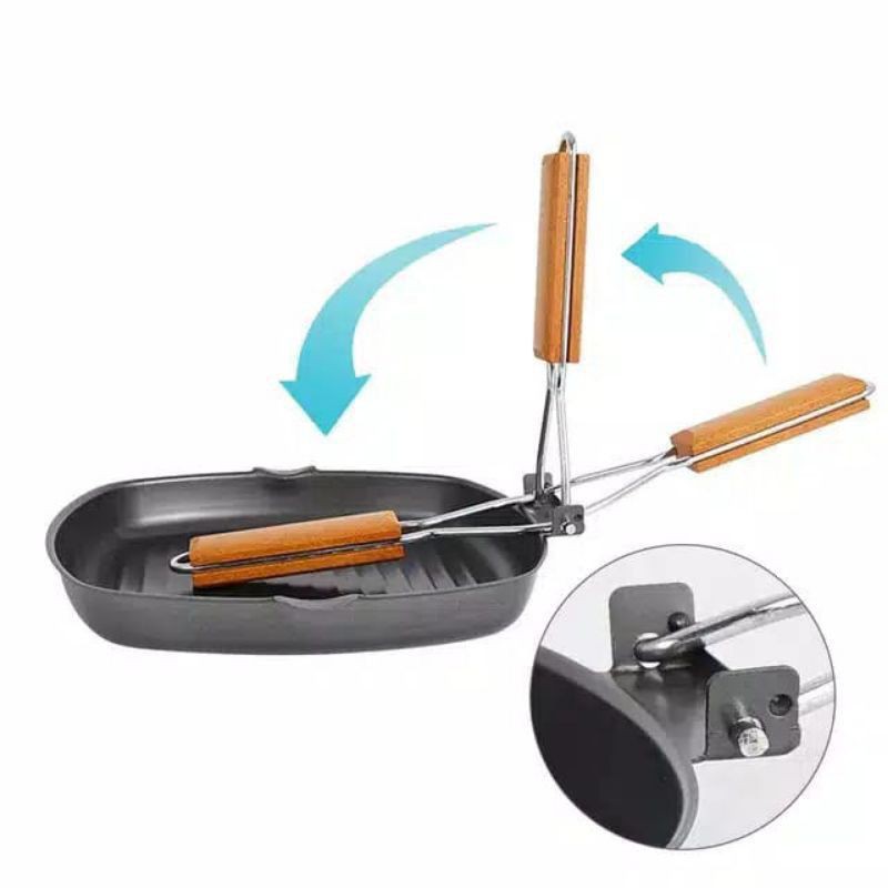 (PROMO) COD Panggangan Lipat SQUARE GRILL PAN 20CM / PEMANGGANG ANTI LENGKET / PANGGANGAN / Teflon