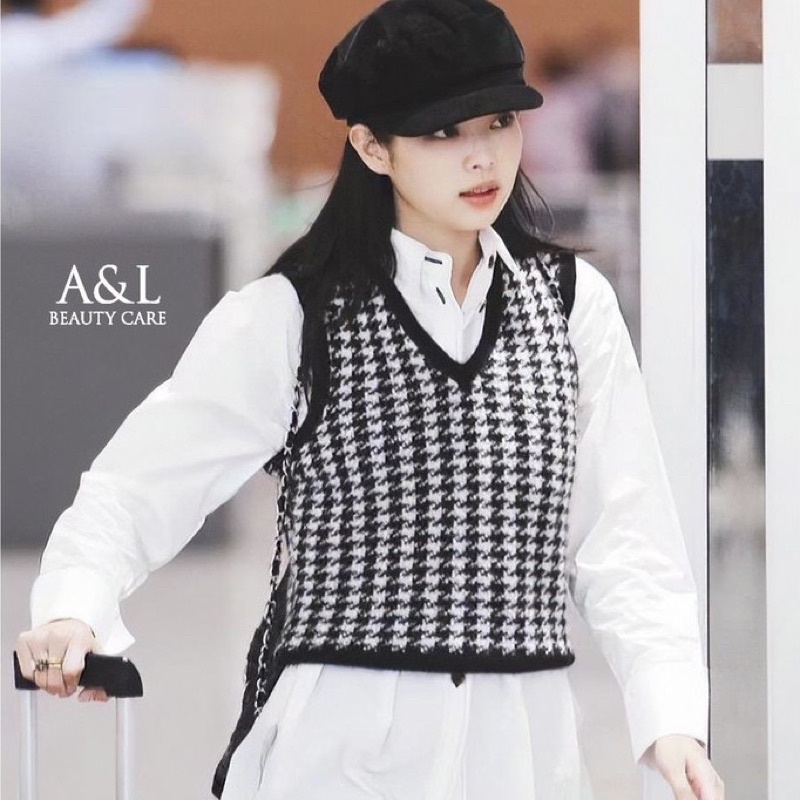 BEFAST - ZSO OOTD Rompi MARIA / HOUNDSTOOTH VEST / JENNIE VEST RAJUT / Vest Outer Keluaran Terbaru 2022 / Rompi Kekiniaan Remaja Wanita / Fashion Ala Korean  Style / Vest Outer Casual / Trendy / Terlaris