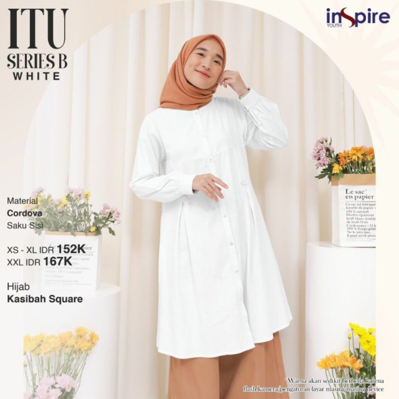 Atasan Putih - Kemeja Putih lengan panjang - Tunik Putih - Atasan Putih Wanita Busui - Atasan Inspir