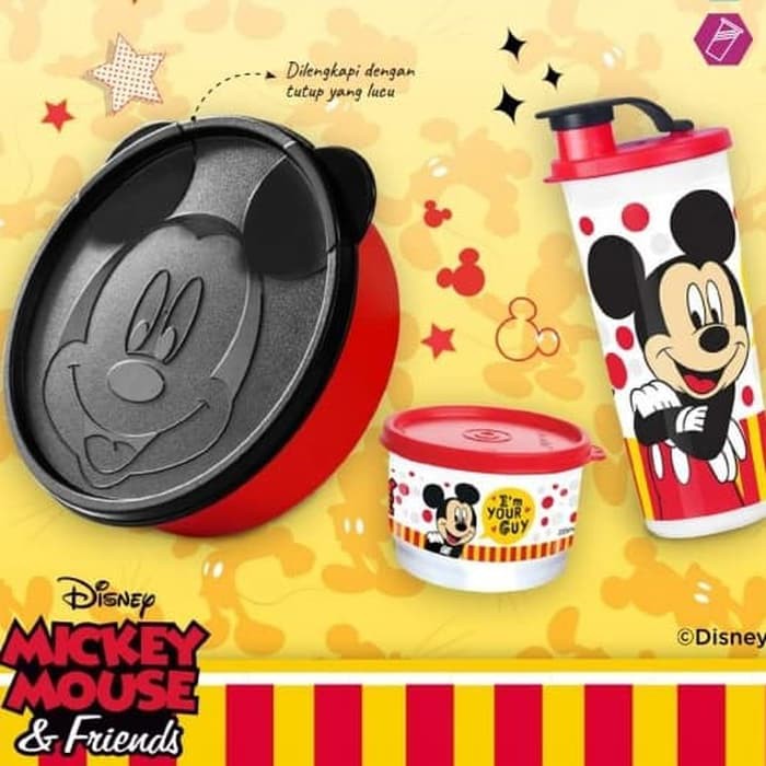 Lunch Set Like Tupperware Mickey Mouse Murah + Gratis Ongkir
