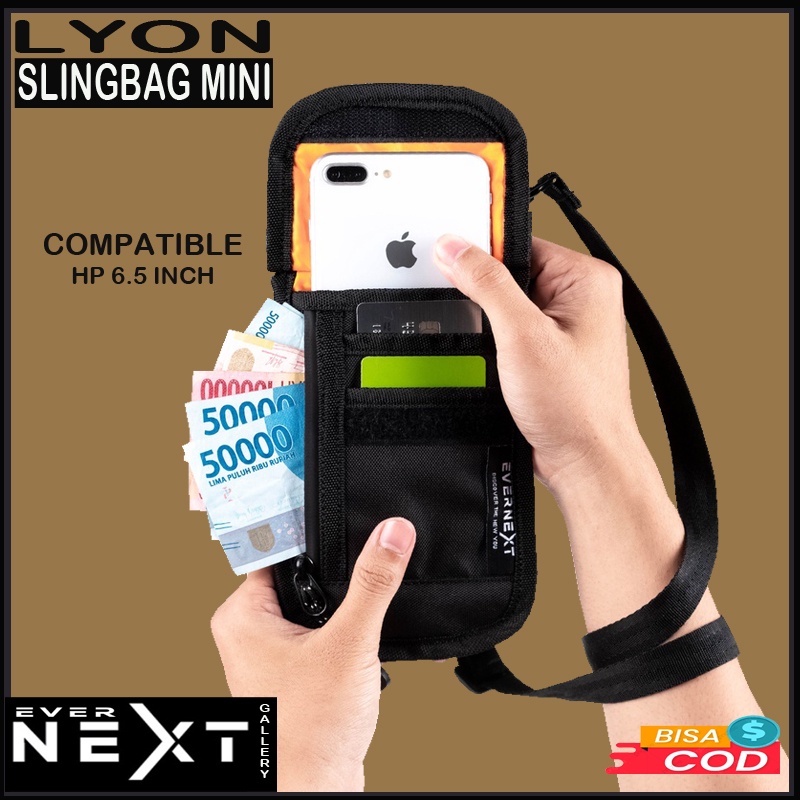 Slingphone hp 6.5 inch terlaris sling pouch wallet gadget tas sling bag dompet unisex pria wanita waterproof kualitas original distro tas kalung leher hp pria tas gantung hp cowok