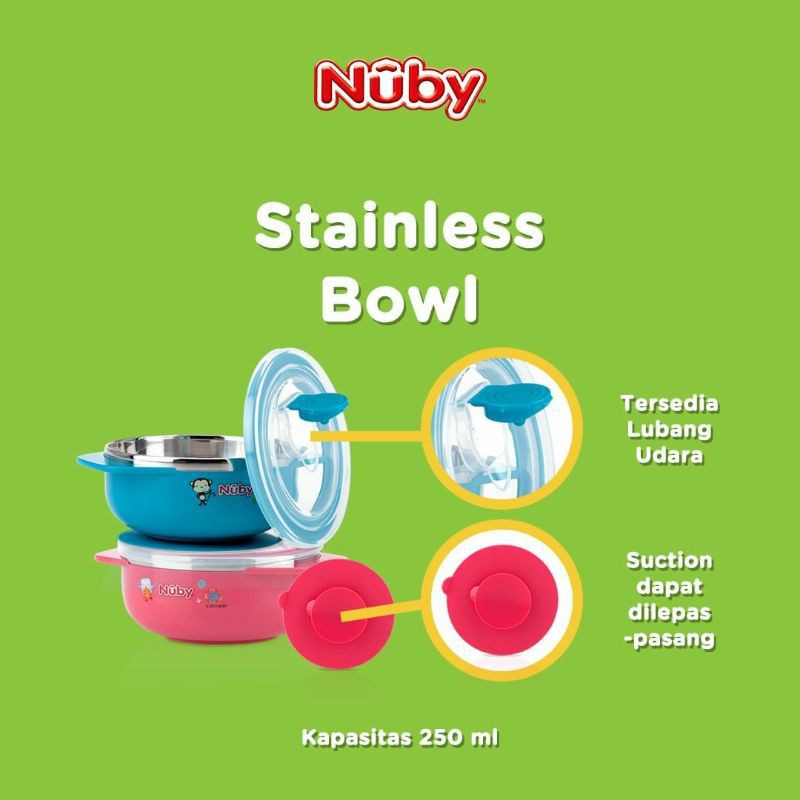 Nuby 123212 123211 Stainless Steel Suction Bowl