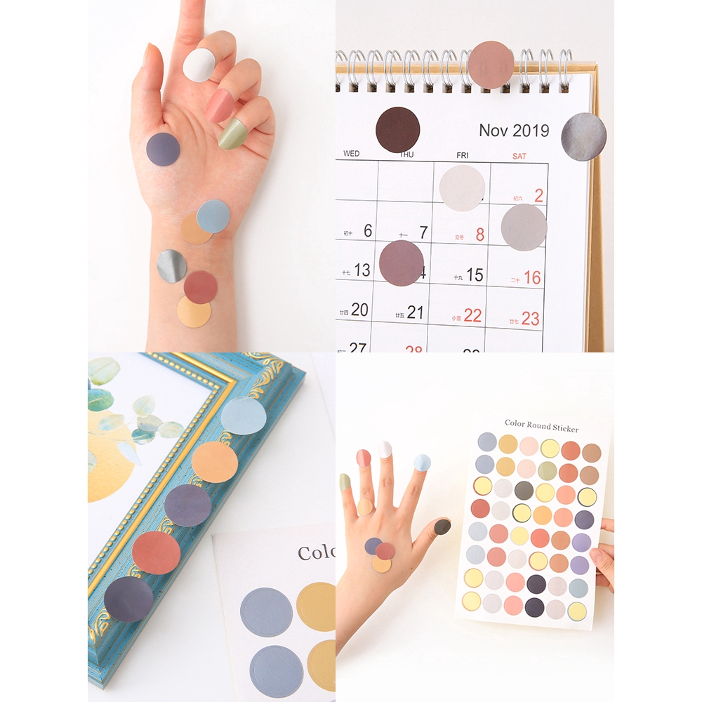 Stiker Motif Polkadot Warna Warni untuk Dekorasi Diary / Foto