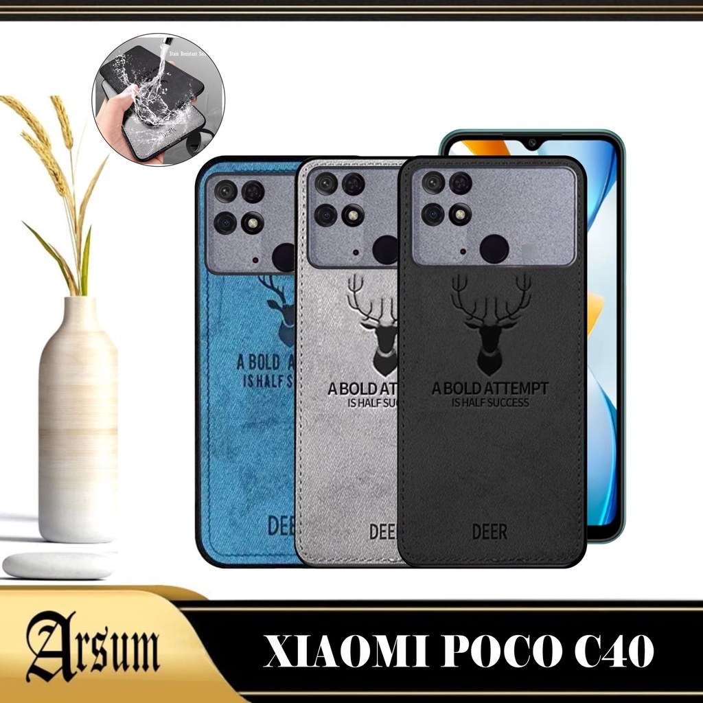 Promo Case DEER Xiaomi Poco C40 2022 Softcase Motif Jeans Casing Handphone