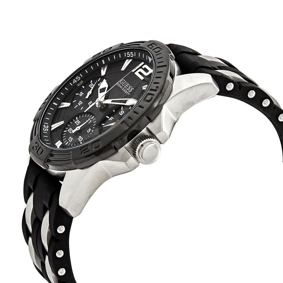 GUESS W0366G1 Oasis - Jam Tangan Pria - Hitam/Silver