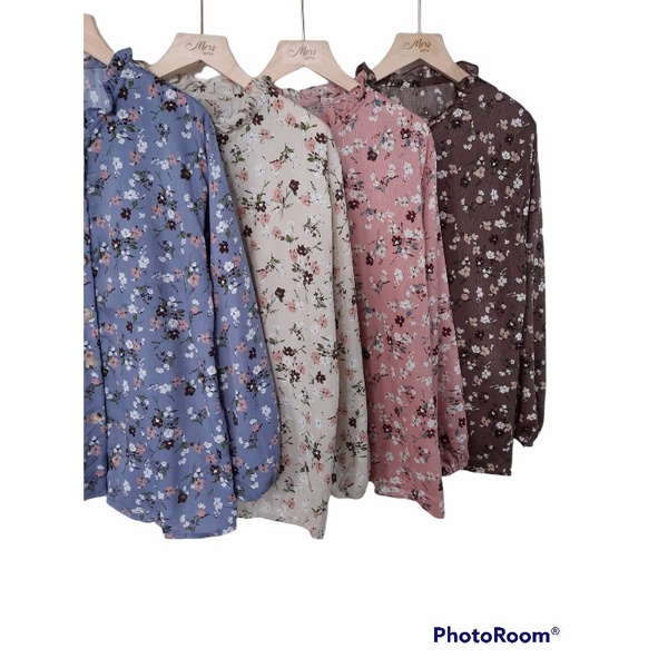Kemeja Floral / Kemeja Flower / Kemeja Bunga / Kemeja Wanita Motif