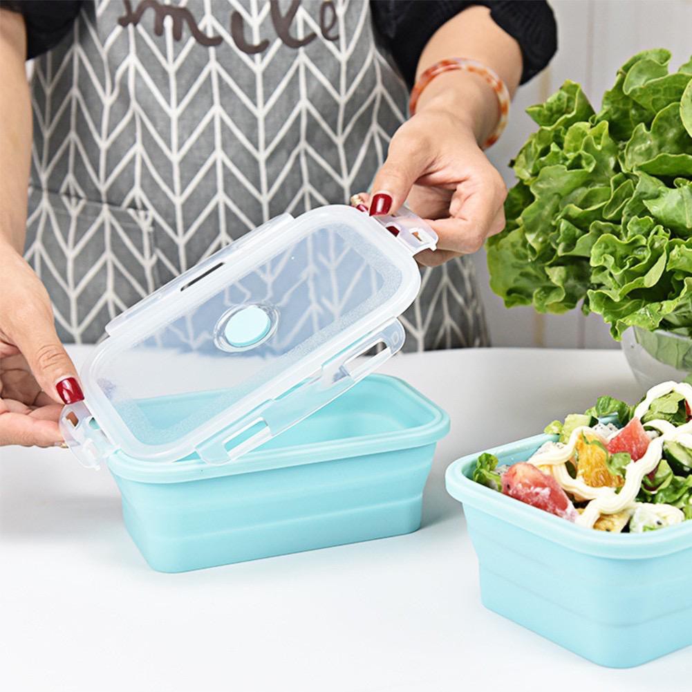 Kotak Makan Siang Lipat Silicone Lunch Box BPA Free anti pecah