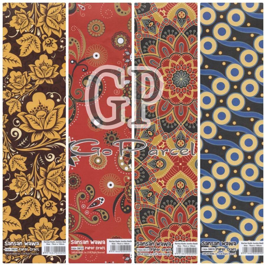 

( 5 Lembar ) JUMBO BATIK - KERTAS KADO SANWA - GIFT WRAPPING PAPER SANSAN WAWA