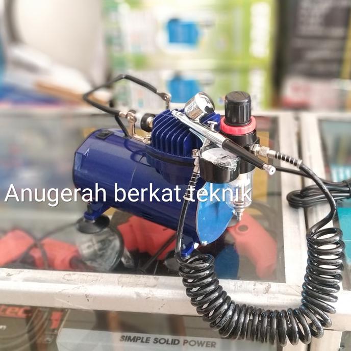 KOMPRESOR UDARA ANGIN MINI SILENT PAKET CAT AIRBRUSH PENBRUSH OILESS