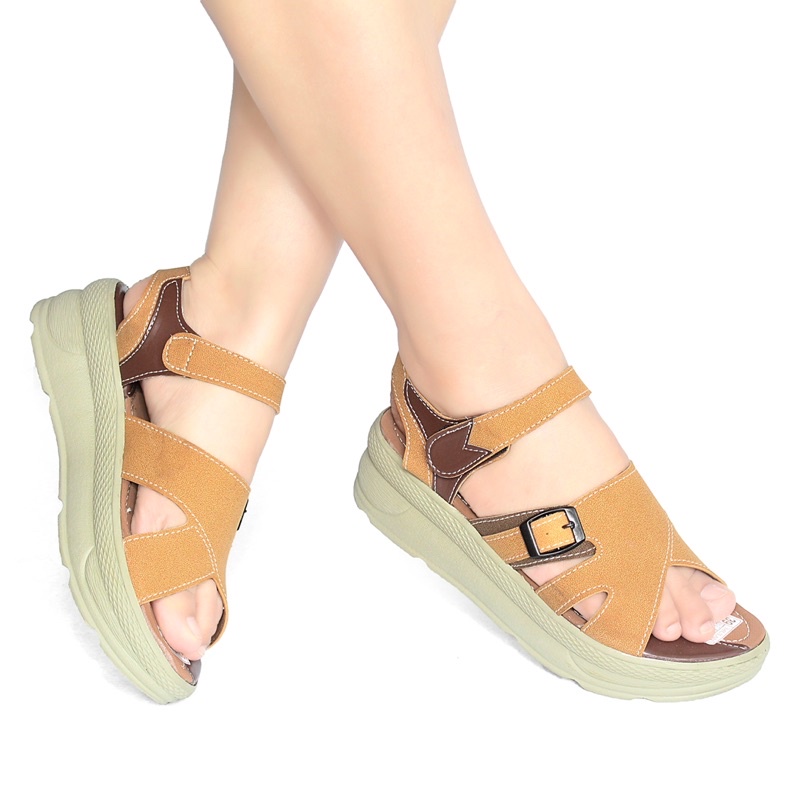 WEDGES SANDAL TALI 5cm ORI MULAN WANITA CASUAL SENDAL PEREMPUAN TERBARU MURAH KARET PESTA 2440-2