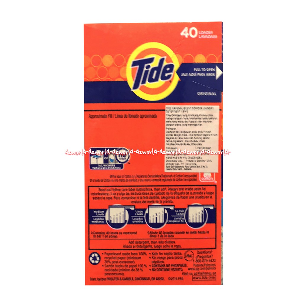 Tide Detergent Powder 1.6kg Tide Deterjen Bubuk Sabun Cuci Baju Sabun Cuci Pakaian Kemasan Kotak Taid Orange Putih