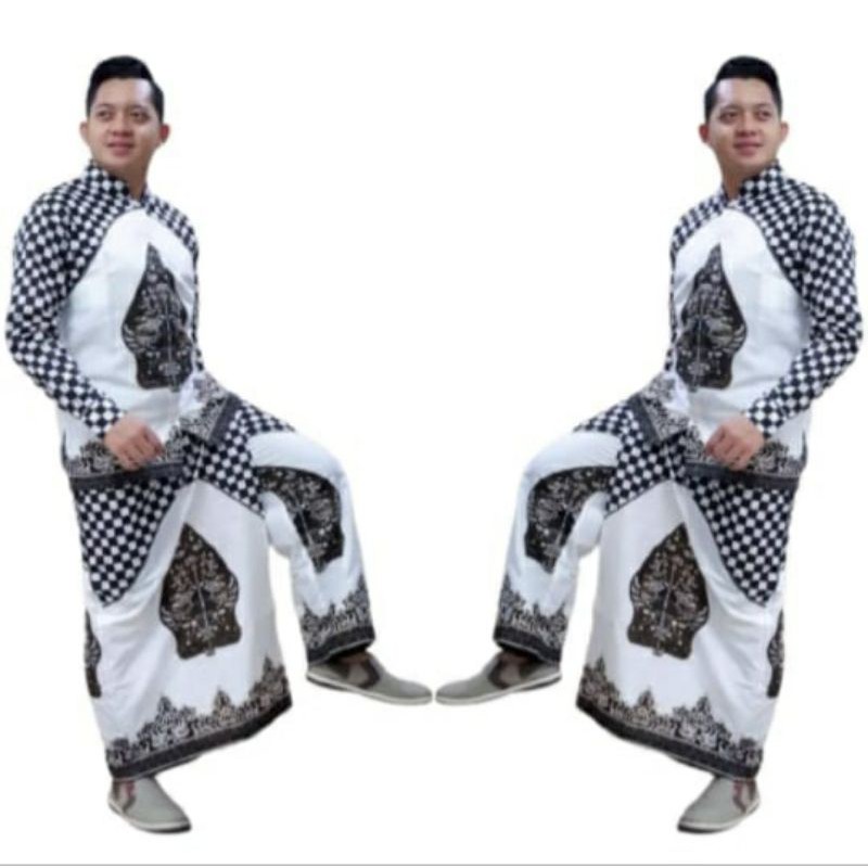Celana Sarung Setelan Baju Koko Batik Solo Pria Dewasa Gunungan Lawasan