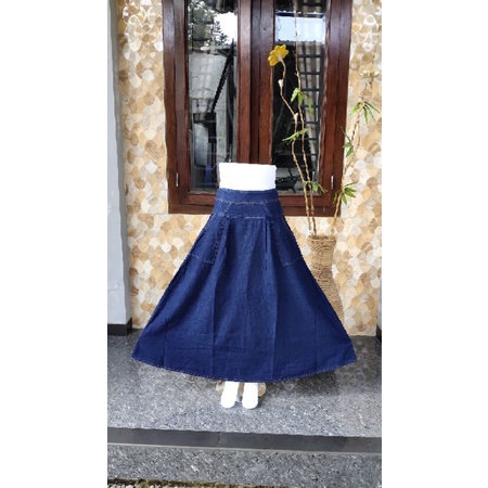 Rok Dewasa / Rok Jeans Wanita / Rok Panjang Dewasa / Rok Denim Panjang / Rok Panjang Wanita 8430