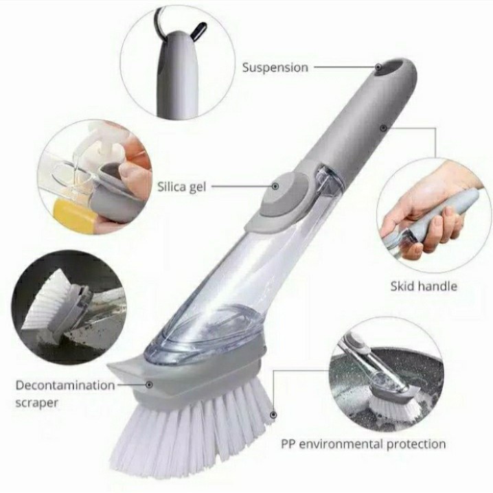 [BISA COD] SIKAT TONGKAT PEMBERSIH CUCI PIRING DENGAN DISPENSER SABUN OTOMATIS GAGANG PANCI MULTIFUNGSI BRUSH