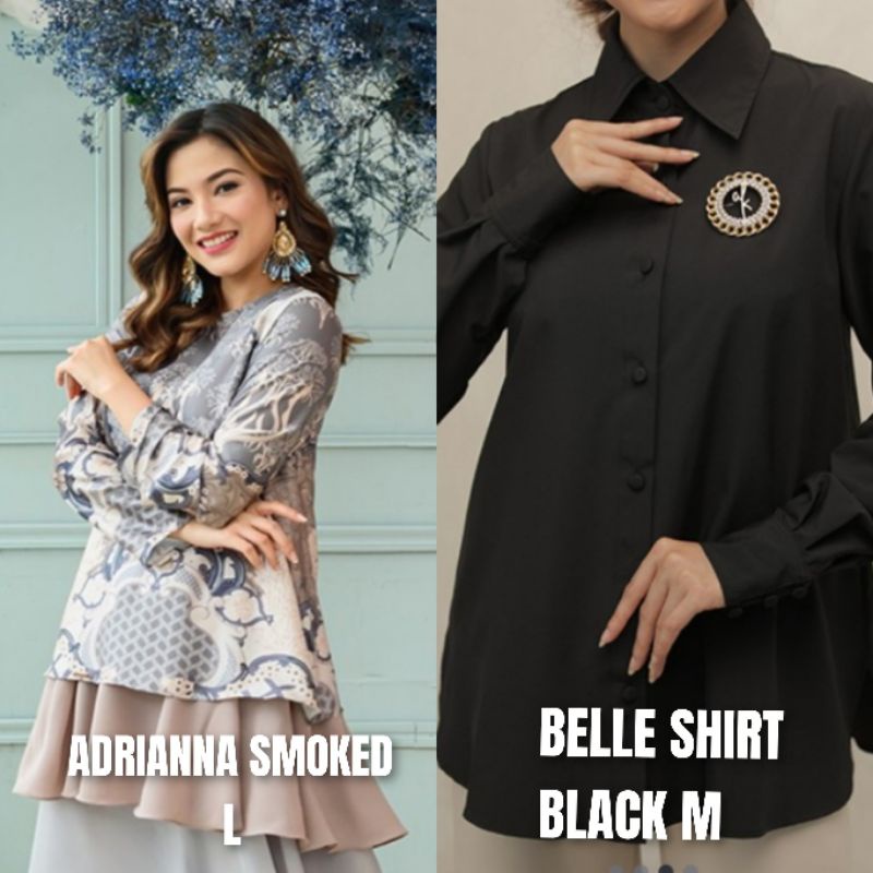 SMOKED PEARL L & BELLE SHIRT BLACK M BY WEARING KLAMBY
