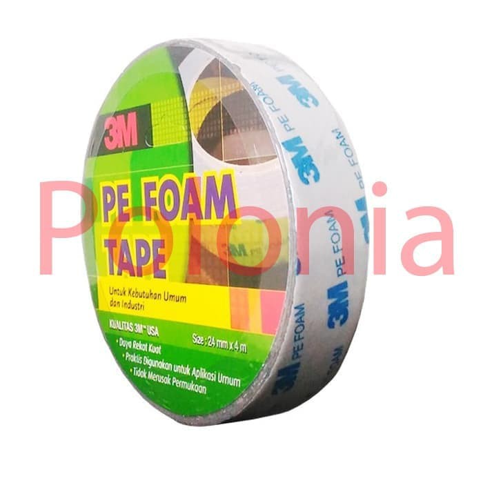 

3M 1600 T Double Tape PE Foam tebal: 1.0 mm, size 24 mm x 4m