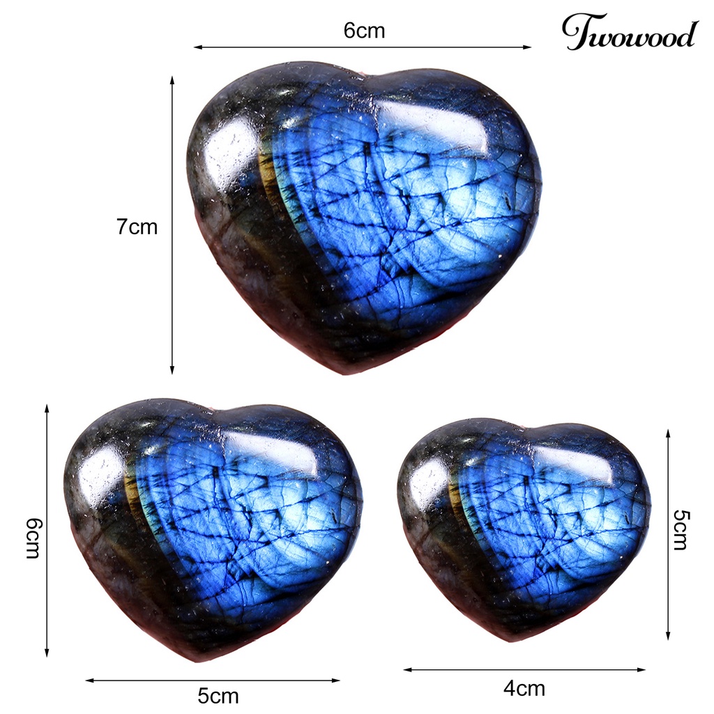 Liontin Batu Labradorite Bentuk Hati Untuk Dekorasi