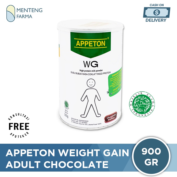 Appeton Weight Gain Adult Coklat 900 gr - Susu Tinggi Protein Penambah Berat Badan