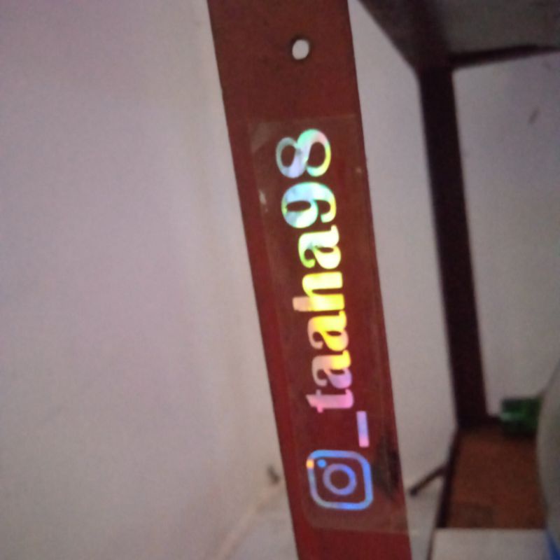 

stiker cutting nama instagram / stiker nama hologram murah