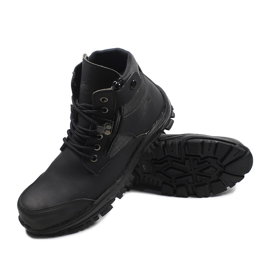 Sepatu Pria Safety Boots Crocodile Jointer Sleting Zipper Ujung Besi Tracking Outdoor