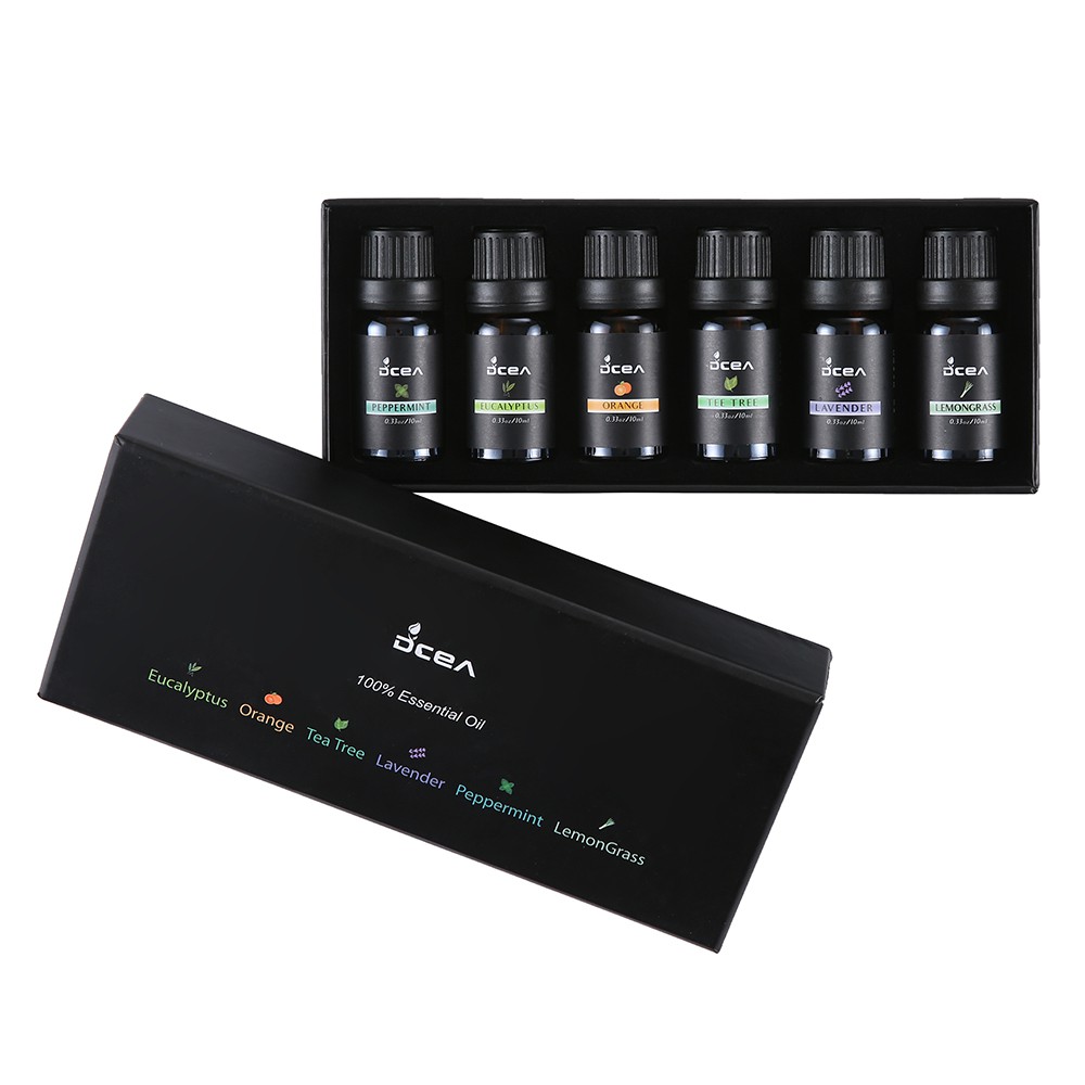 Essential Oil Aromatherapy Diffuser DCEA RH-36 6 in 1 Aromaterapi Humidifier 10ml Peppermint, Eucalyptus, Orange, Tea Tree, Lavender, Lemongrass