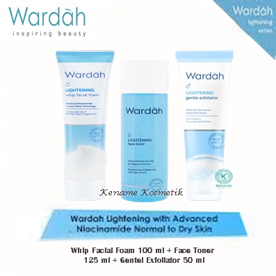 Paket Wardah Lightening Double Cleansing 3 Pcs - Pembersih - Pelembab Wajah (Untuk Kulit Kering)