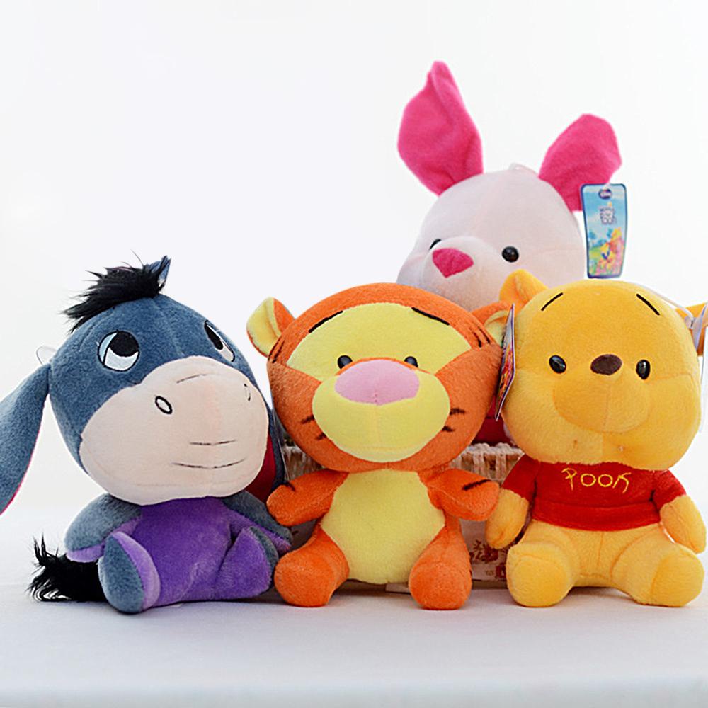 Timekey Mainan Boneka Winnie the Pooh Mini 12cm Bahan Plush Untuk Anak Perempuan E6K6