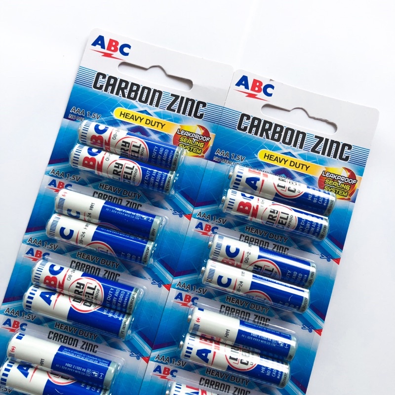 (12 Pcs) Baterai ABC Remote AAA Biru 1.5V Carbon Zinc