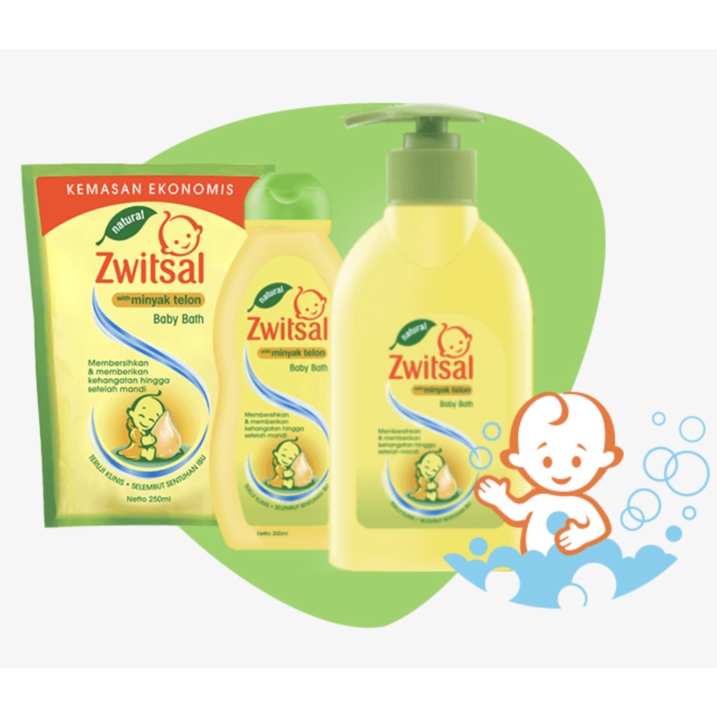 200ml sabun mandi cair  BABY BATH with minyak telon ZWITSAL Natural baby bath  bayi zwitsal