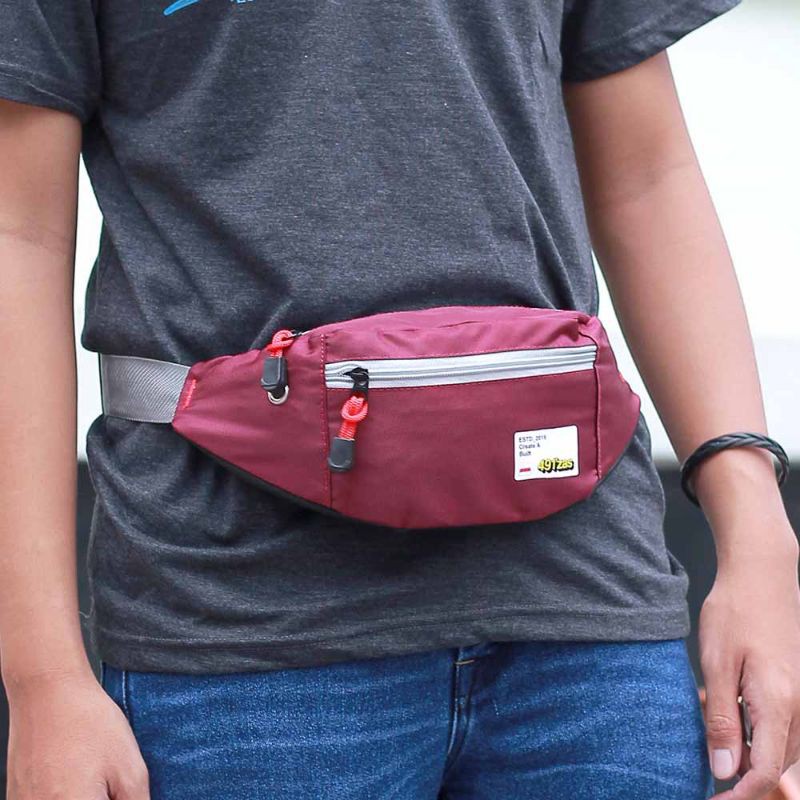 Bos - Tas Salempang Pria Waistbag Slingbag Selempang Simple Bag Bahan Cordura
