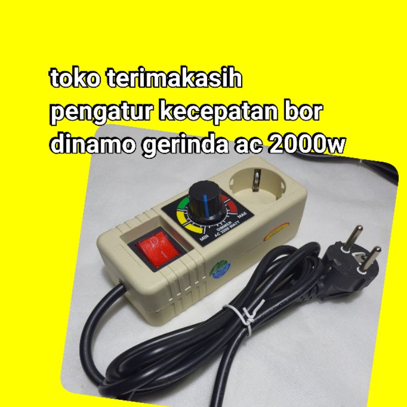 pengatur Kecepatan Putaran Gerinda Bor Dinamo Kipas Heater Lampu Dimer AC