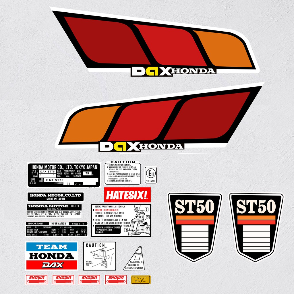 Sticker Decal Tempelan Honda DAX ST70 America Version