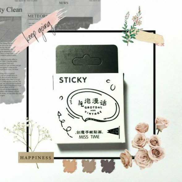 

46PCS STICKER BLACK AND WHITE MISS TIME