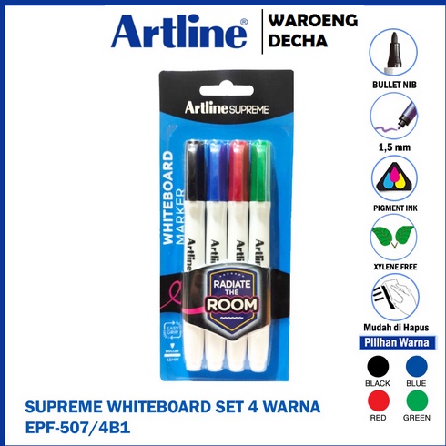 

SPIDOL PAPAN TULIS ARTLINE Spidol Supreme Whiteboard Marker EPF-507 12PC/4B/4PW