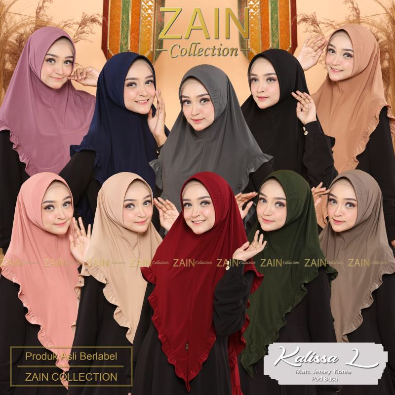 Bergo Kalissa Rempel Size M dan L Original Zain Hijab