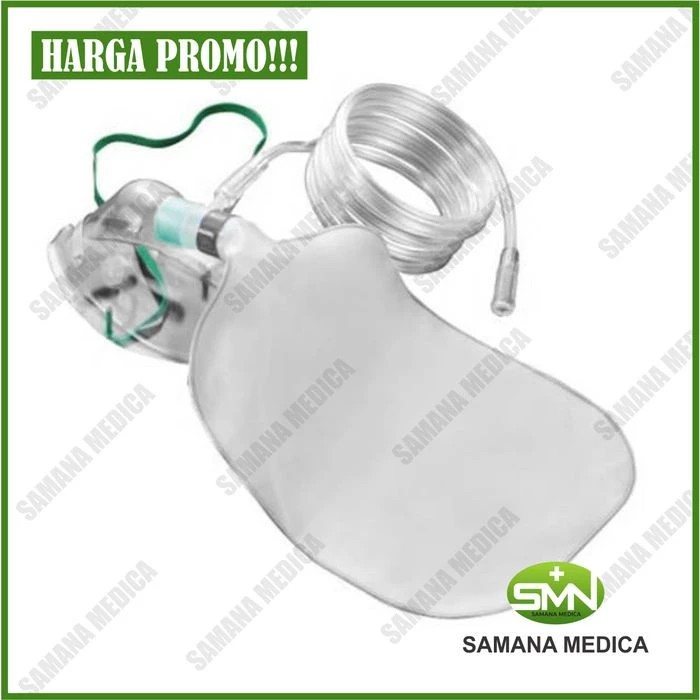 Non Rebreathing Mask / Masker Oksigen Reservoir / NRM Dewasa &amp; Anak GEA