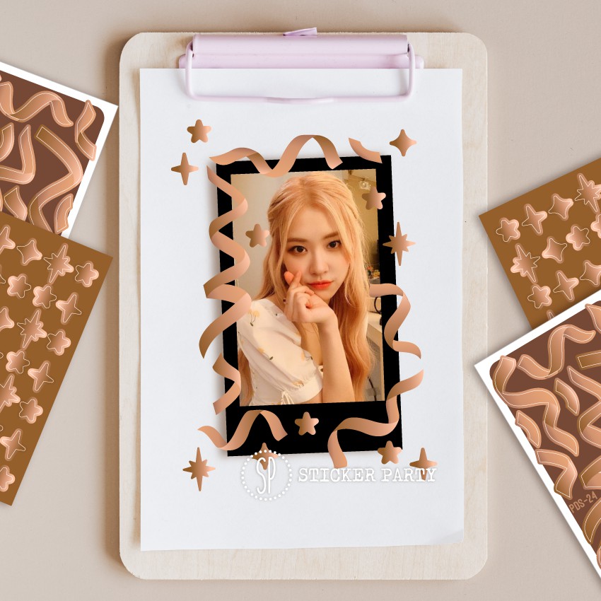 

Stiker Pita Ribbon Coklat Hitam Putih Monochrome Swirl Deco Polco Dekorasi Polaroid Photocard PC Kpop Bentuk Bintang Confetti Sticker Party PDS