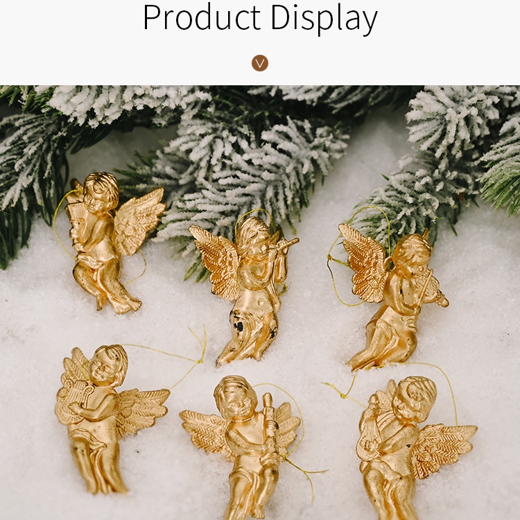 [Christmas Products]6Pcs/Set Christmas Angel Doll Wings Xmas Tree Hanging Ornament Party Decoration