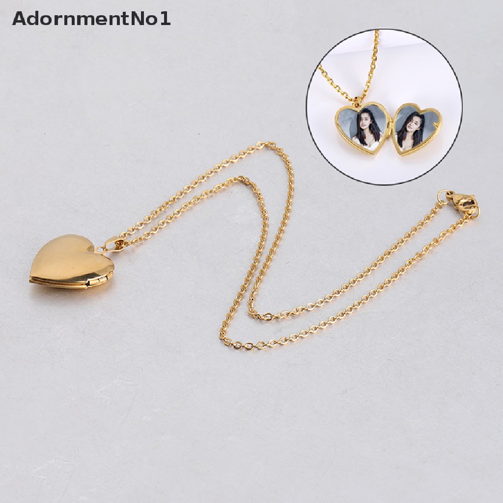 (AdornmentNo1) Kalung Rantai Dengan Liontin Locket Bentuk Hati Untuk Pria / Wanita