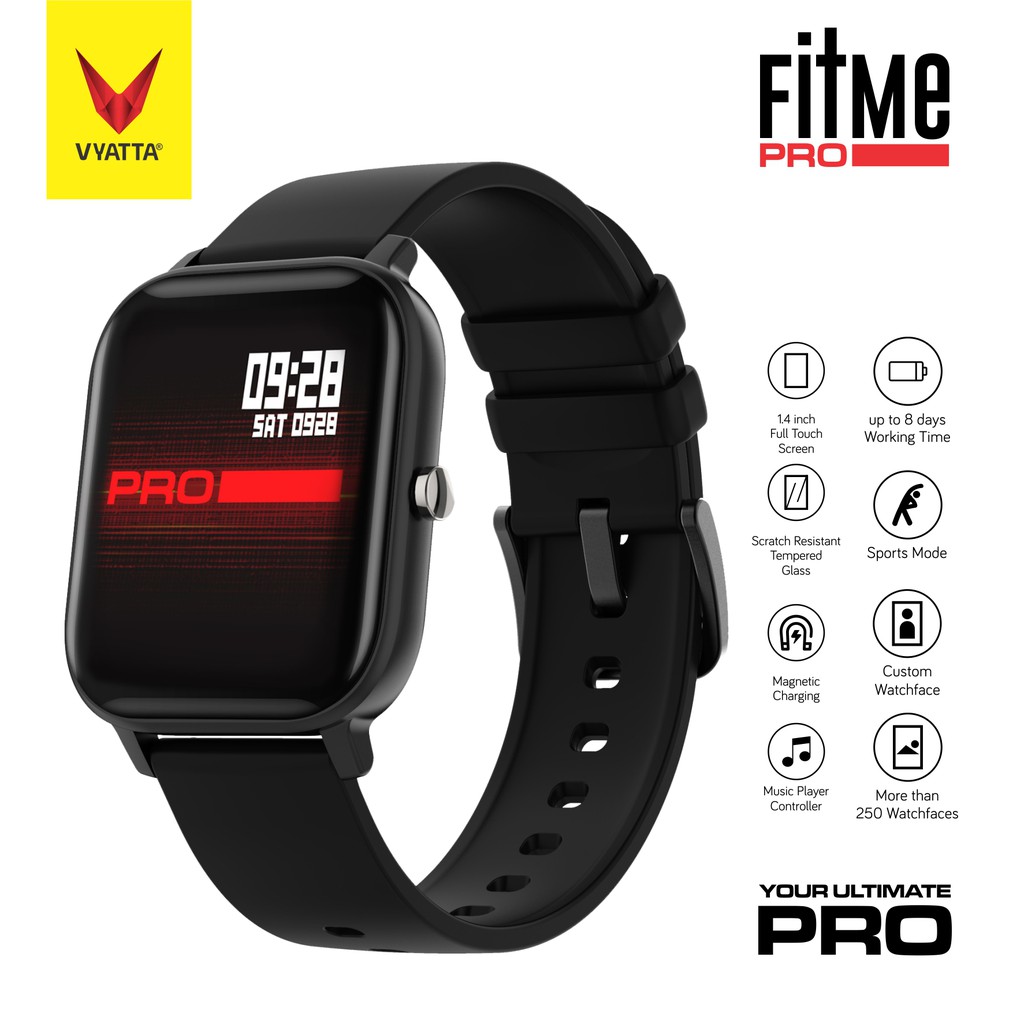 VYATTA Fitme Pro Smartwatch - Custom Watch Face, Full