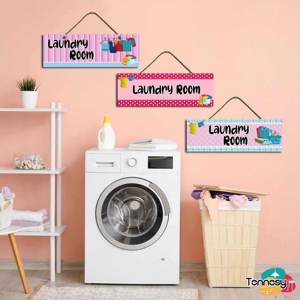 HIASAN DINDING LAUNDRY ROOM 30x10CM WALL DECOR PAJANGAN DINDING RUMAH