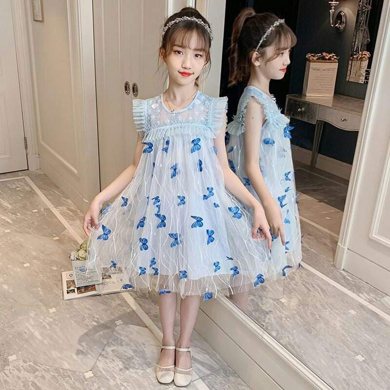 DRESS ANAK PEREMPUAN PREMIUM BUTTERFLY PEARL