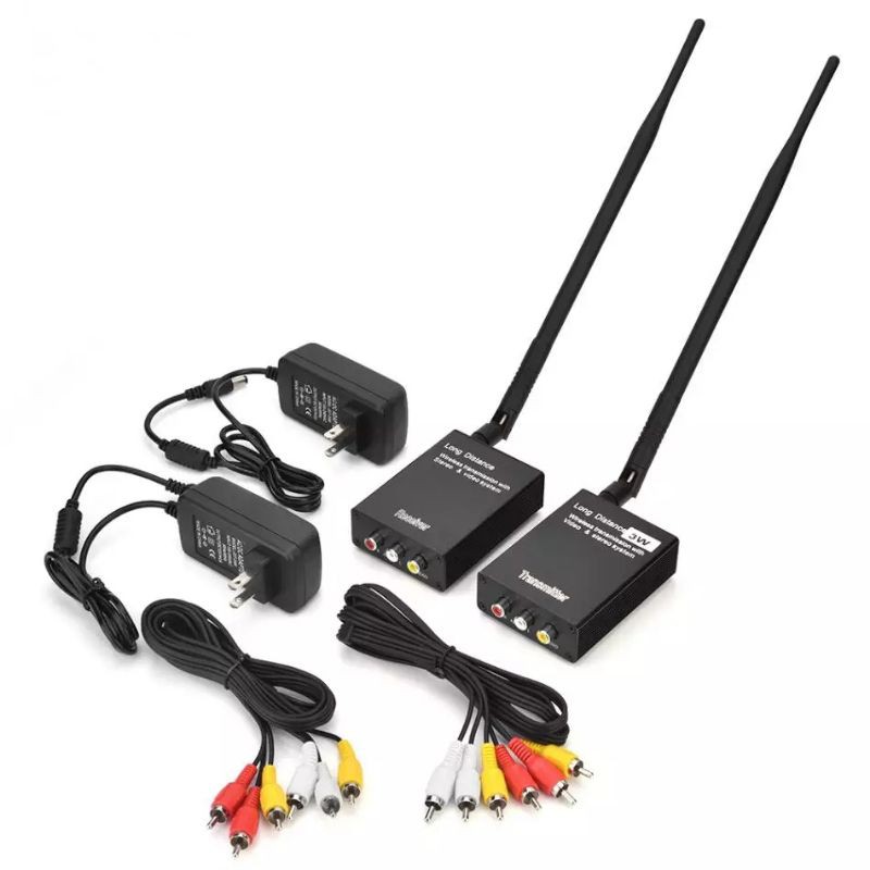 AV Sender 2.4G 3W Adaptor AV Audio Video Pemancar dan Penerima untuk Video Kamera CCTV RC STL