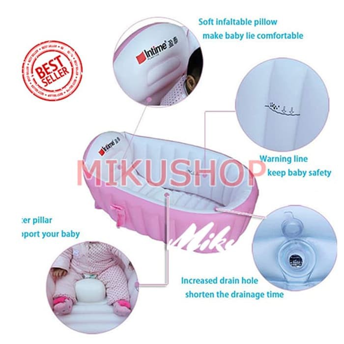 Bak Mandi Bayi/Intime Baby Bath Tub/Bak Pompa Angin & BONUS POMPA