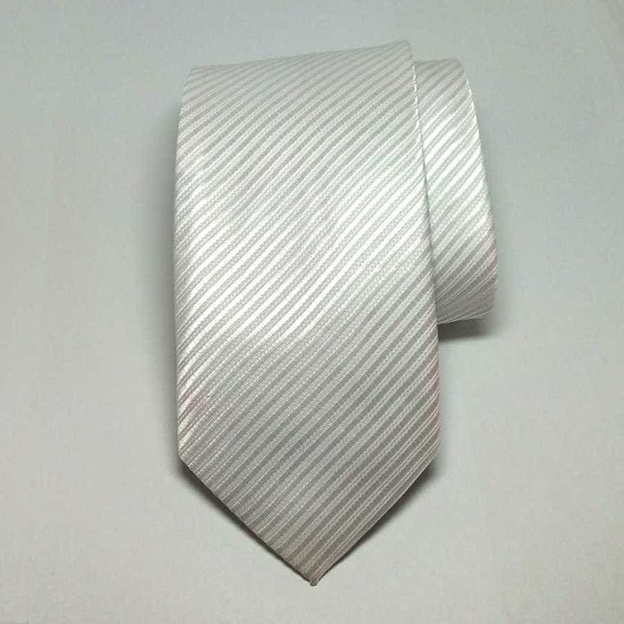 Dasi IMPORT Pria Putih Panjang Formal Lebar 3 Inch Motif Garis Salur Kerja kantor 7 - 8 cm Polos Whi