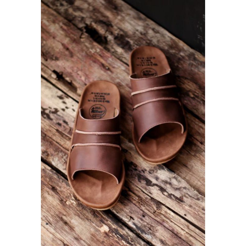 TAIM BROWN Sandal pria kulit asli cevany original handmade sandal jepit kulit pria bisa COD